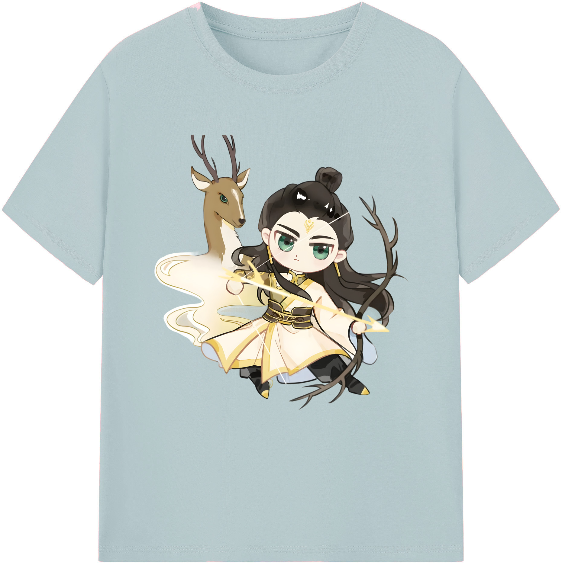 （画像用） Ne Zha 2 ナタ 魔童の大暴れ 綿100％半袖Tシャツ（フロントプリント）